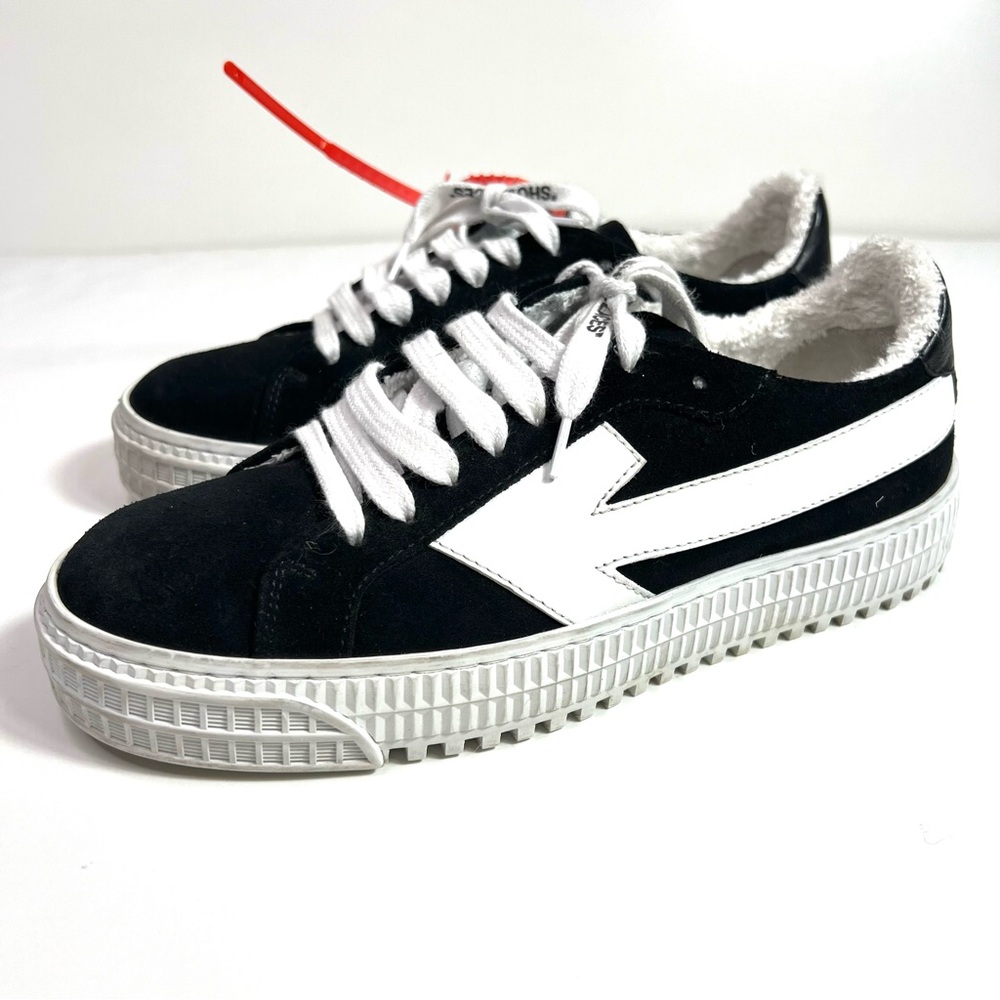 Off-White Arrow Black and White Suede Zip Tie Sneakers Size 35 - Picture 3 of 15